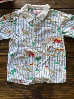 Vintage K.C.’s Kids cotton short sleeve collar farm ranch cactus horse shirt 5